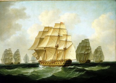 Episoden der Napoleonischen Kriege (1803-1815): Die Verfolgungen unter der Führung von Richard Strachan, vor Kap Ortegal (Spanien), 4. November von Francis Sartorius