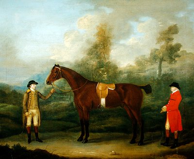 Jäger mit seinem Pferd und Stallburschen von Francis Sartorius