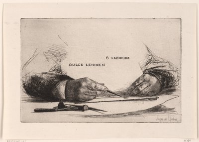 Hände, die eine Radierung machen von Francis Seymour Haden (Sir) (signed by artist)