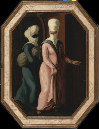 Eine türkische Dame geht mit ihrer Sklavin zum Bad, ca. 1760 von Francis Smith