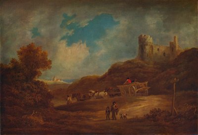 Ein Schloss, mit Wagen und Pferden, ca. 1886, 1938 von Francis Towne
