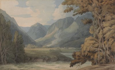 Blick in Borrowdale auf Eagle Crag und Rosthwaite von Francis Towne