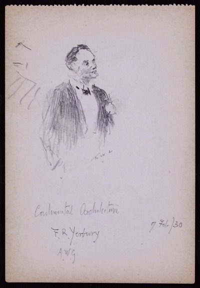 Porträt von F.R. Yerbury von Francis Wilfred Lawson
