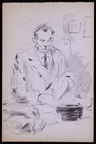 Porträt von Gilbert? Bayes, ca. 1928 (Bleistift auf Papier) von Francis Wilfred Lawson