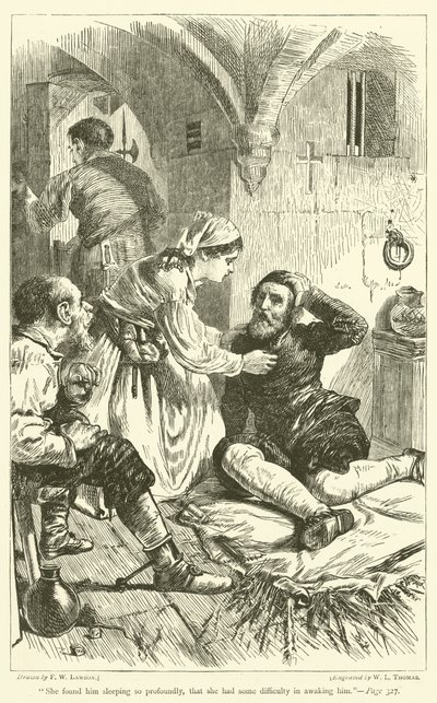 Sie fand ihn so tief schlafend, dass sie Schwierigkeiten hatte, ihn zu wecken von Francis Wilfred Lawson