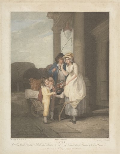 Rufe von London: Rund und gesund, fünf Pence pro Pfund, Herzogskirschen, graviert von Anthony Cardon (1772-1813) 1795 von Francis after Wheatley