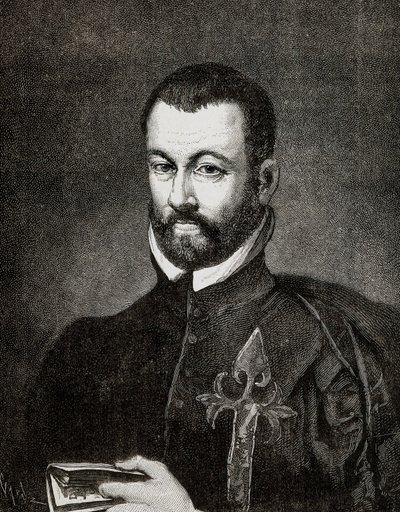 Porträt von Benito Arias Montano (1527-1598), spanischer Humanist und Theologe, basierend auf einem Gemälde von Francisco Pacheco von Francisco (after) Pacheco