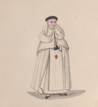 Ein Priester des Mercedarierordens, Orden Unserer Lieben Frau der Barmherzigkeit, aus einer Gruppe von Zeichnungen von Francisco