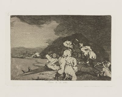 Bien te se est?. (Es geschieht dir recht.), pl. 6 aus der Serie Los desastres de la guerra (Die Schrecken des Krieges) von Francisco de Goya