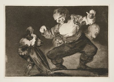 Bobalicón (Einfaltspinsel), Platte 4 aus der Serie Los proverbios von Francisco de Goya