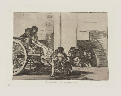 Karren zum Friedhof, Platte 64 aus der Serie Die Schrecken des Krieges von Francisco de Goya