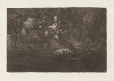 Dios los cria y ellos se juntan (Gott erschafft sie und sie kommen zusammen), aus der Serie Los disparates (Los proverbios) von Francisco de Goya
