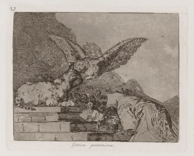 Gatesca-Pantomime (Katzenpantomime), Platte 73 aus Los desastres de la guerra (Die Schrecken des Krieges) von Francisco de Goya