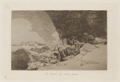 Dasselbe anderswo, Platte 23 aus Los desastres de la guerra von Francisco de Goya
