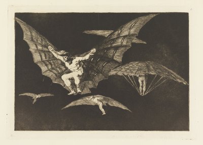Art des Fliegens, Platte 13 in Sprichwörter von Francisco de Goya