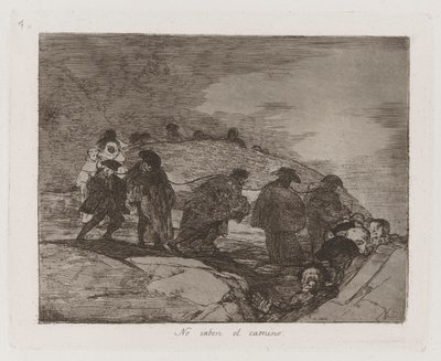 No saben el camino, Platte 70 aus Los desastres de la guerra von Francisco de Goya