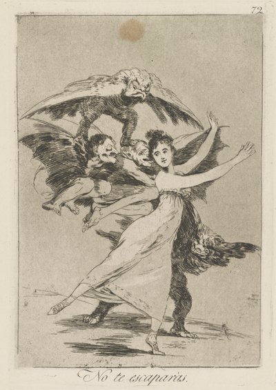Du wirst nicht entkommen, Platte 72 aus der Serie Los caprichos von Francisco de Goya