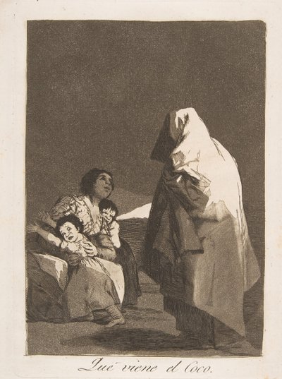 Tafel 3 aus Los Caprichos: Hier kommt der Bögemann Que viene el Coco., 1799 von Francisco de Goya