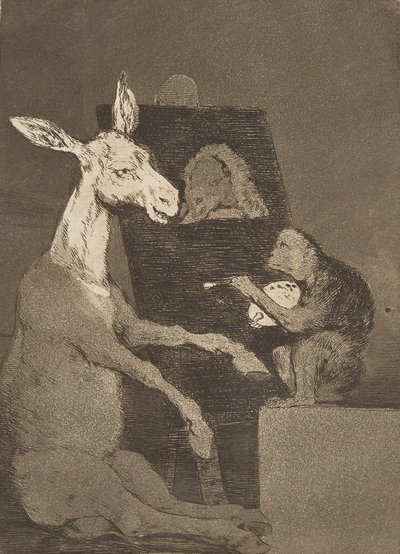 Platte 41 aus Los Caprichos: Weder mehr noch weniger Ni mas ni menos, 1799 von Francisco de Goya