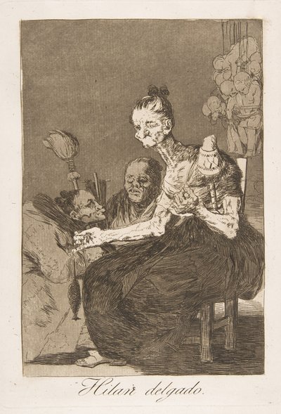 Platte 44 aus Los Caprichos: Sie spinnen fein von Francisco de Goya