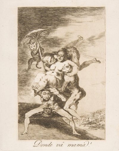 Platte 65 aus Los Caprichos: Wohin geht Mama von Francisco de Goya