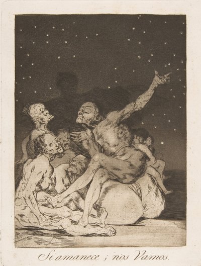 Platte 71 aus Los Caprichos: Wenn der Tag anbricht, werden wir weg sein von Francisco de Goya