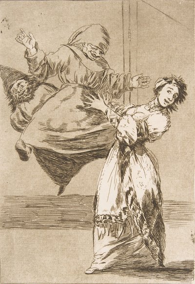 Tafel 74 aus Los Caprichos: Schrei nicht, Dummkopf No grites, tonta, 1799 von Francisco de Goya