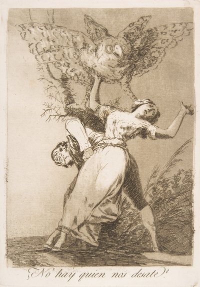 Blatt 75 aus Los Caprichos: Gibt es niemanden, der uns losbindet? von Francisco de Goya