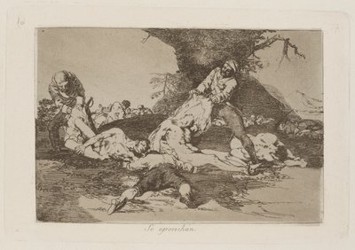 Se aprovechan (Sie nutzen sie aus), pl. 16 aus der Serie Los desastres de la guerra von Francisco de Goya