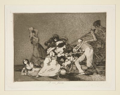 Und sie sind wie wilde Bestien, Platte 5 aus Los desastres de la guerra (Die Schrecken des Krieges) von Francisco de Goya