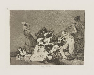 Und sie sind wie wilde Bestien, pl. 5 aus der Serie Die Schrecken des Krieges von Francisco de Goya