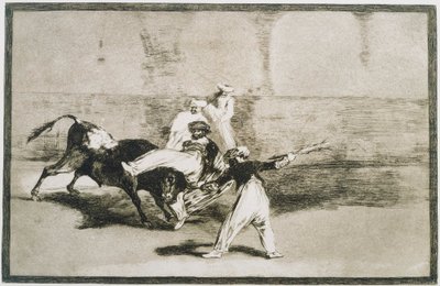 Ein Mohr vom Stier gefangen... aus La Tauromaquia von Francisco de Goya
