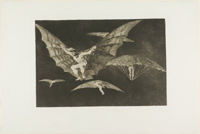 Eine Art zu fliegen, aus Disparates, veröffentlicht als Platte 13 in Los Proverbios (Sprichwörter) von Francisco Jose de Goya y Lucientes