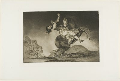 Eine Frau und ein Pferd, lass jemand anderen sie meistern, Platte zehn aus Los Proverbios von Francisco Jose de Goya y Lucientes