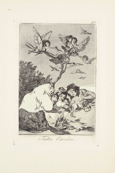 Alle werden fallen (Todos Caerán) Platte 19 aus: Los Caprichos von Francisco Jose de Goya y Lucientes