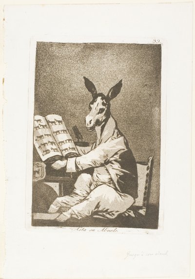 Und so war sein Großvater, Tafel 39 aus Los Caprichos von Francisco Jose de Goya y Lucientes