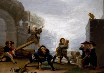 Kinder kämpfen und spielen auf einer Wippe von Francisco Jose de Goya y Lucientes