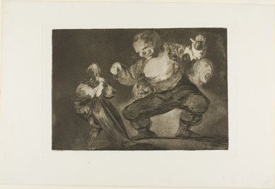 Tanzender Riese, aus Disparates, veröffentlicht als Platte 4 in Los Proverbios von Francisco Jose de Goya y Lucientes