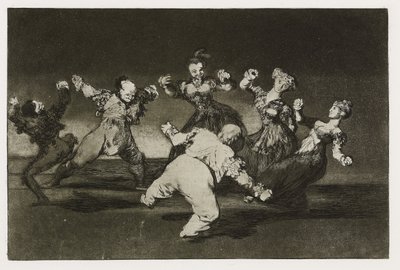 Fröhlicher Unsinn (Disparate alegre), Platte 12 aus "Los Proverbios", ca.1819-24 von Francisco de Goya
