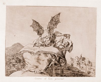 Die Schrecken des Krieges: Gegen das Gemeinwohl (Radierung nach der vorbereitenden Zeichnung) von Francisco de Goya