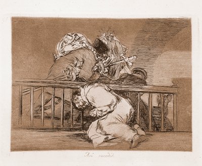 Die Schrecken des Krieges: So ist es passiert (Radierung nach einer Vorzeichnung) von Francisco de Goya