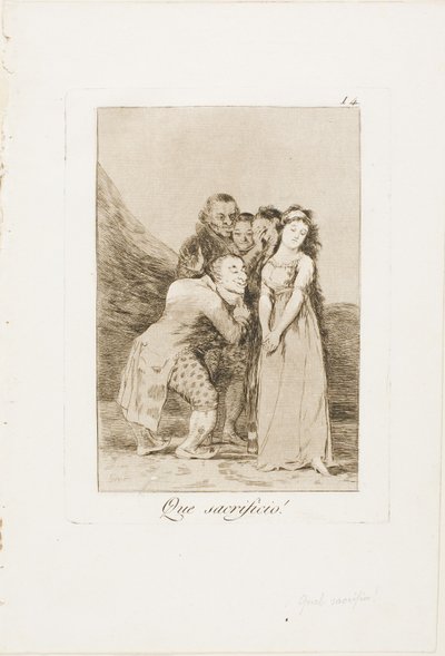 Welch ein Opfer!, Platte 14 aus Los Caprichos von Francisco Jose de Goya y Lucientes