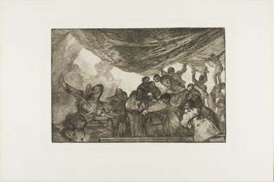 Ohne sich weder Gott noch dem Teufel zu empfehlen, Platte 15 aus Los Proverbios von Francisco Jose de Goya y Lucientes