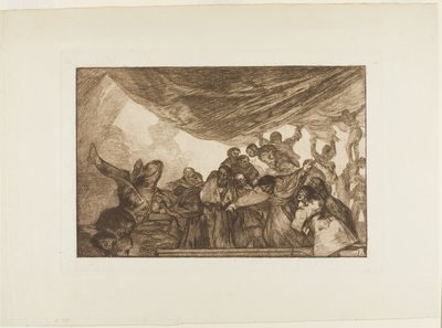 Ohne sich weder Gott noch dem Teufel zu empfehlen, Platte 15 aus Los Proverbios von Francisco Jose de Goya y Lucientes