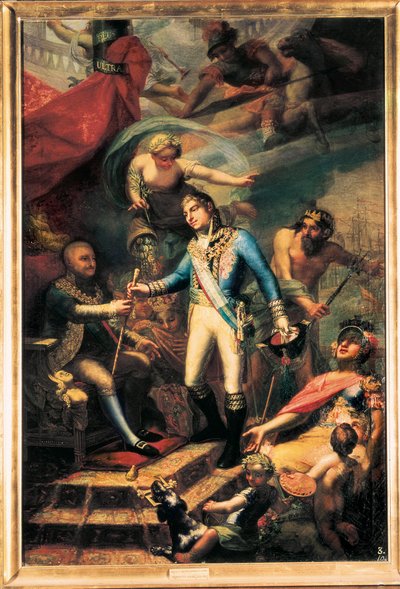 Karl IV. von Spanien ernennt Manuel Godoy zum Admiral der Marine von Francisco Llacer y Valdermont