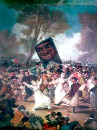 Stierkampf in einem Dorf, 1812-1814 von Francisco de Goya