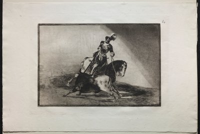 Stierkämpfe: Karl V. spießt einen Stier auf von Francisco de Goya