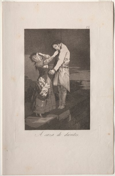 Caprichos: Auf der Jagd nach Zähnen von Francisco de Goya