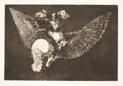 Den fliegenden Wahnsinn (Verzichte auf den Freund, der dich unter seinen Flügeln verbirgt und dich mit seinem Schnabel beißt) von Francisco de Goya