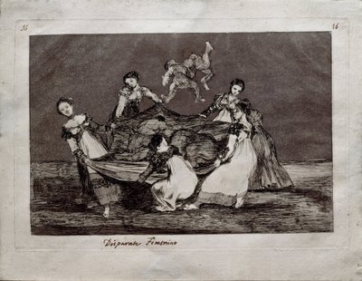 Weiblicher Wahnsinn aus der Serie Los Disparates, 1815-1819 von Francisco de Goya